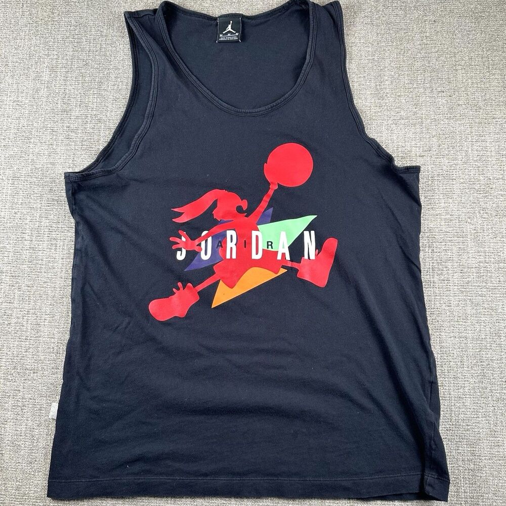Jordan Brand Bugs Bunny Tank Top Mens M Black 30th Anniversary Hare Jordan